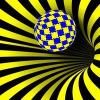vector de vórtice espiral. espejismo. forma de túnel de vórtice retorcido en espiral. efecto dinámico de movimiento. remolino hipnosis falacia geométrica magia ilustración