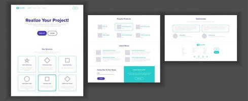 Website Template Vector. Page Business Project. Shopping Online Landing Web Page. Manager Meeting. Corporate Concept. Technical Online Support. Design Evolution System. Illustration vector