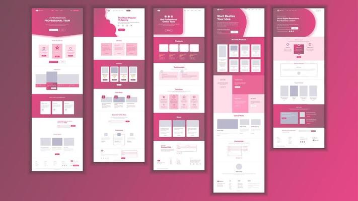 Website Page Vector. Business Agency. Web Page. Design Front End Site Scheme. Landing Template. Gadget Virtual. Modern Marketing.Protection Receipt. Illustration