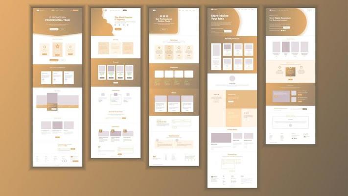 Website Page Vector. Business Agency. Web Page. Landing Design Template. Network Connection. Business Interface. Mobile Optimized. Digital Developer. Illustration