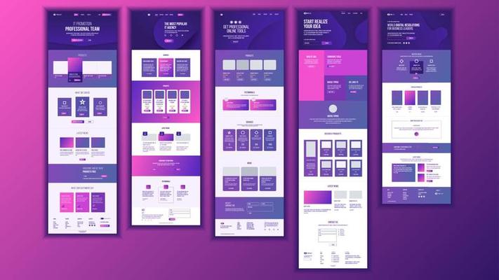 Main Web Page Design Vector. Website Business Screen. Landing Template. Innovation Idea. Engineer Device. Mining Money. Progress Report. Illustration