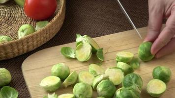 Brussels sprouts Brassica oleracea tomato, leek in a basket video