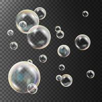 vector de burbujas de jabón realista. reflejo del arco iris. lavado de agua. ilustración aislada