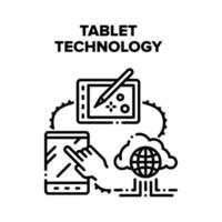 Tablet Technology Device Vector Black Illustration