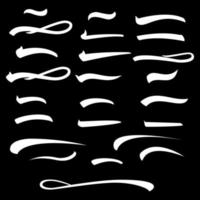 conjunto de letras a mano subraya líneas aisladas en el fondo, ilustración vectorial vector