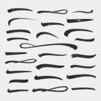 Set of White Underline Lettering Lines Isolated on Background For Your Design. Vector illustration Handwritten Mark.