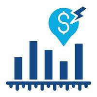 Market Forecast Glyph Two Color Icon vector