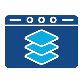 Full Stack Developer Glyph Two Color Icon vector