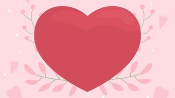 Fondo animado del día de San Valentín. tarjeta de amor floreciente. corazón romántico. Imágenes de vídeo de 4k de color plano en bucle con canal alfa. Animación de plantilla de ilustración 2d con espacio de copia para texto, imagen video