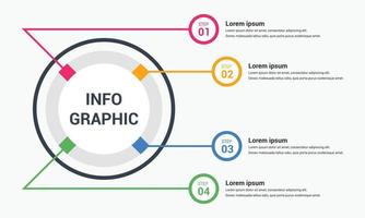 Plantilla de diseño de diseño de gráfico de información de diagrama infográfico empresarial moderno de 4 pasos vector