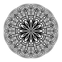 Mandala floral coloring page interior, hand drawn outlined mandala line art doodle for coloring page vector