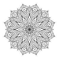 Mandala floral coloring page interior, hand drawn outlined mandala line art doodle for coloring page vector