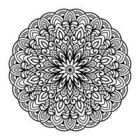 interior de la página de coloración floral de mandala, garabato de arte de línea de mandala delineado a mano para página de color vector