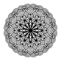 Mandala floral coloring page interior, hand drawn outlined mandala line art doodle for coloring page vector