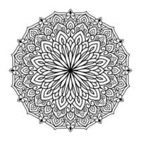 Mandala floral coloring page interior, hand drawn outlined mandala line art doodle for coloring page vector