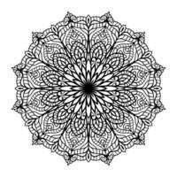Floral mandala coloring page interior, hand drawn outlined mandala line art doodle for coloring page, floral mandala coloring book vector