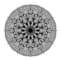 interior de la página de coloreado de mandala floral, garabato de arte de línea de mandala delineado a mano para la página de coloreado, libro de coloreado de mandala floral vector