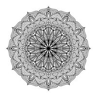 Floral mandala coloring page interior, hand drawn outlined mandala line art doodle for coloring page, floral mandala coloring book vector