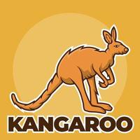 Kangaroo Mascot Animal Cartoon. Australian Animal Kangaroo Vector Logo Character. Fauna  mammal Icon From Australia