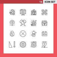 16 Creative Icons Modern Signs and Symbols of learining quad copter video fly company Editable Vector Design Elements