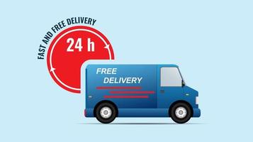 Fast and free delivery concept illusration flat style design vector. vector