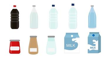 set of plastic bottle icon vector