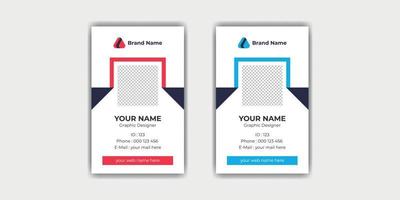 Company identification card template design vector