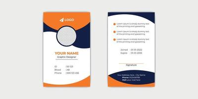 Office Staff Employee Id Card vector