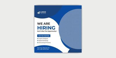 We Are Hiring Job Vacancy Social Media Post Banner vector