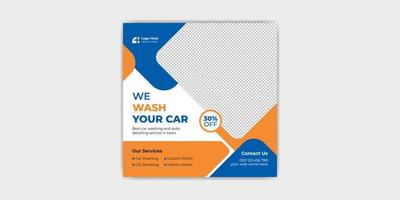 Car Wash Social Media Post Web Banner Design vector