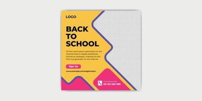 Back to School Admission Social Media Post vector