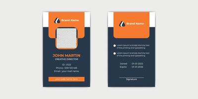 Professional Minimal Id Card Template Design vector