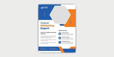Digital marketing agency corporate business flyer or social media post template vector