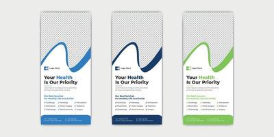 Healthcare and Medical Rack Card Design vector