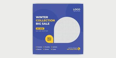 Winter Sale Social Media Post Advertising Banner vector