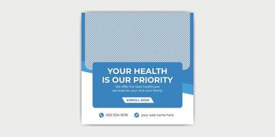 Medical Healthcare Social Media Post and Web Banner Design vector