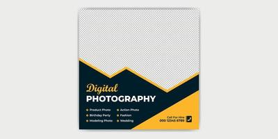 Photography Social Media Promotion Web Banner Template vector