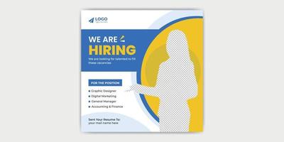 We Are Hiring Employee Job Vacancy Opportunity Social Media Post Banner Template vector