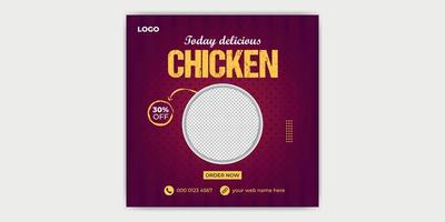 Food Menu Online Sale Banner Template Social Media Post vector