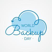 tipografía para la flecha de la nube del día mundial de la copia de seguridad vector