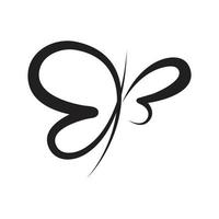 símbolo de vector de caligrafía de mariposa abstracta