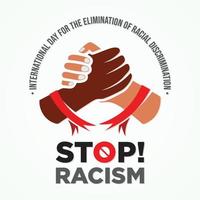 International Day for the Elimination of Racial Discrimination letter for element design vector