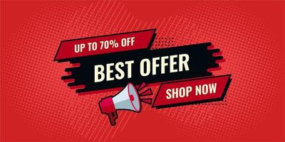 best offer sale red and black abstract sale banner vector