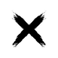 Grunge letter X Hand drawn X mark vector template. Brush X vector. wrong, not true, rijected