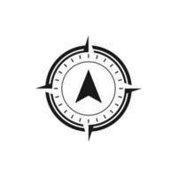 plantilla de logotipo en blanco y negro de vector de brújula