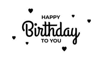 happy birthday love typographic font elegant birthday card vector