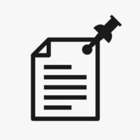 Notebook paper notepad icon vector silhouette. Document With Pencil vector. notes icon
