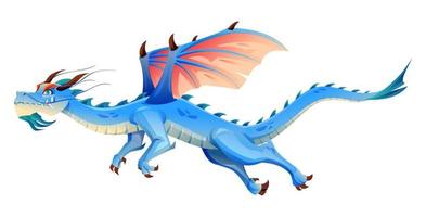 Flying dragon character isolated on white background vector