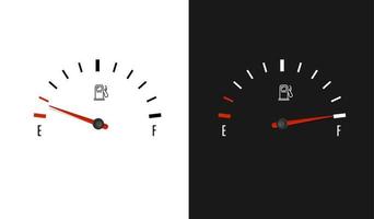 Fuel Counter Dashboard Car with Pointer Set. Vector