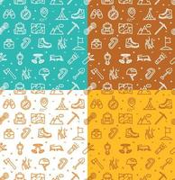 Rock Climbing Sign Seamless Pattern Background Set. Vector
